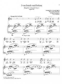 page one of I was lonely and forlorn (Piano & Vocal)