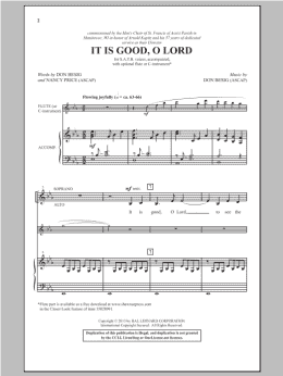 page one of It Is Good, O Lord (SATB Choir)
