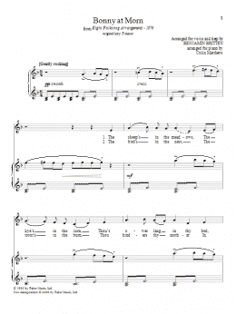 page one of Bonny at morn (from Eight Folksong Arrangements - 1976) (Piano & Vocal)