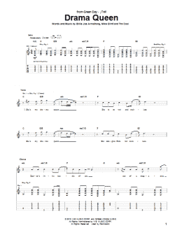 page one of Drama Queen (Guitar Tab)