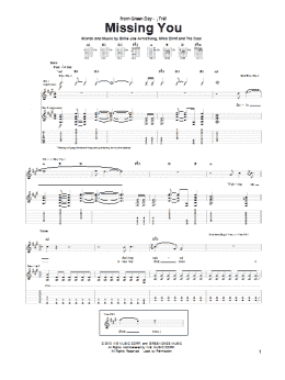 page one of Missing You (Guitar Tab)
