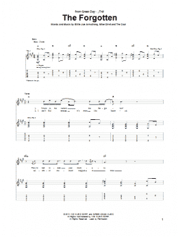page one of The Forgotten (Guitar Tab)
