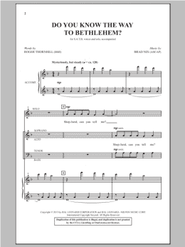 page one of Do You Know The Way To Bethlehem? (SATB Choir)