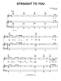 page one of Straight To You (Piano, Vocal & Guitar Chords (Right-Hand Melody))