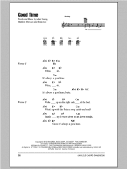 page one of Good Time (Ukulele Chords/Lyrics)