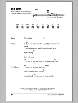 page one of It's Time (Ukulele Chords/Lyrics)