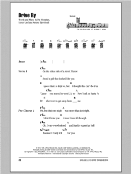page one of Drive By (Ukulele Chords/Lyrics)