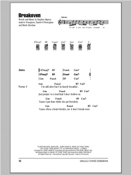 page one of Breakeven (Ukulele Chords/Lyrics)