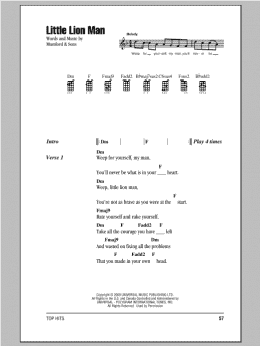 page one of Little Lion Man (Ukulele Chords/Lyrics)