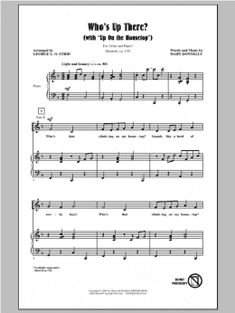 page one of Who's Up There? (with Up On The Housetop) (arr. George L.O. Strid) (2-Part Choir)