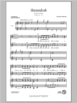 page one of Shenandoah (SSA Choir)