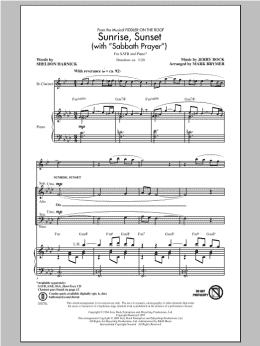 page one of Sunrise, Sunset (with "Sabbath Prayer") (SATB Choir)