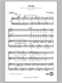 page one of Doraji (3-Part Mixed Choir)