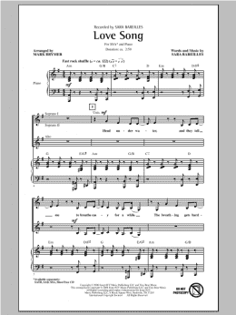 page one of Love Song (arr. Mark Brymer) (SSA Choir)