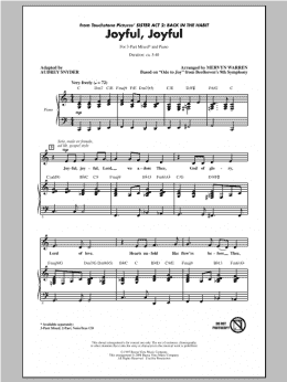 page one of Joyful, Joyful (from Sister Act 2) (arr. Audrey Snyder) (3-Part Mixed Choir)