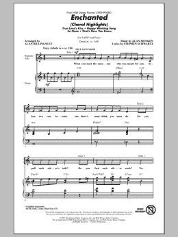 page one of Enchanted (Choral Highlights) (arr. Alan Billingsley) (SATB Choir)