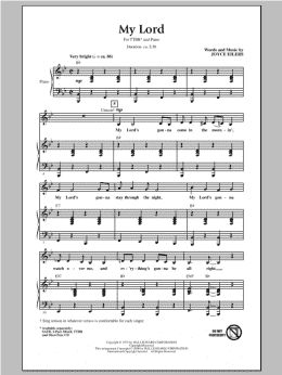 page one of My Lord (TTBB Choir)