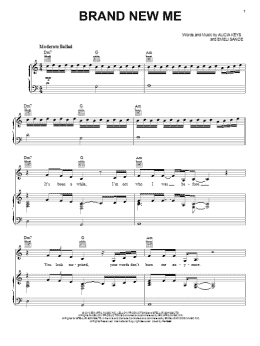page one of Brand New Me (Piano, Vocal & Guitar Chords (Right-Hand Melody))