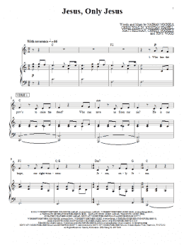 page one of Jesus, Only Jesus (Piano, Vocal & Guitar Chords (Right-Hand Melody))