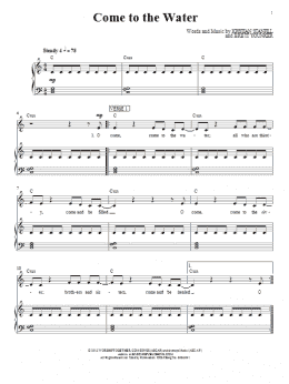 page one of Come To The Water (Piano, Vocal & Guitar Chords (Right-Hand Melody))