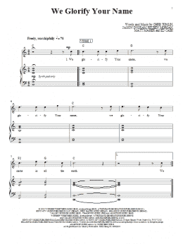 page one of We Glorify Your Name (Piano, Vocal & Guitar Chords (Right-Hand Melody))