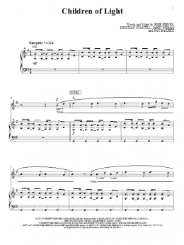 page one of Children Of Light (Piano, Vocal & Guitar Chords (Right-Hand Melody))