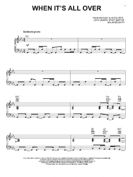 page one of When It's All Over (Piano, Vocal & Guitar Chords (Right-Hand Melody))