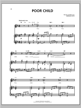 page one of Poor Child (Piano & Vocal)