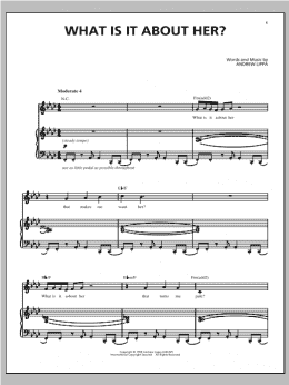 page one of What Is It About Her? (Piano, Vocal & Guitar Chords (Right-Hand Melody))