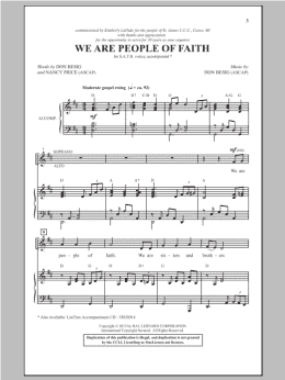 page one of We Are People Of Faith (SATB Choir)