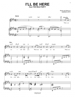 page one of I'll Be Here (Piano, Vocal & Guitar Chords (Right-Hand Melody))