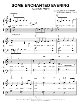 page one of Some Enchanted Evening (Big Note Piano)
