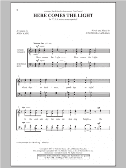 page one of Here Comes The Light (TTBB Choir)