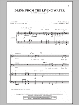 page one of Drink From The Living Water (SATB Choir)