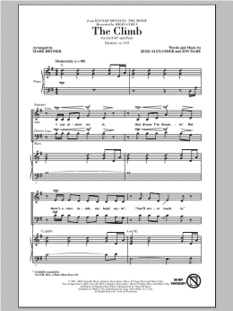 page one of The Climb (from Hannah Montana: The Movie) (arr. Mark Brymer) (SATB Choir)