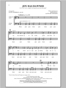page one of Joy Has Dawned (SATB Choir)
