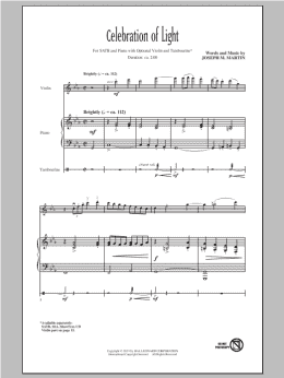 page one of Celebration Of Light (SATB Choir)