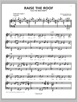 page one of Raise The Roof (Piano, Vocal & Guitar Chords (Right-Hand Melody))