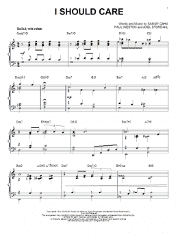 page one of I Should Care (arr. Brent Edstrom) (Piano Solo)