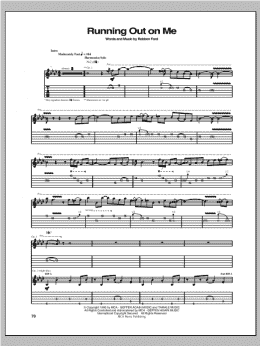 page one of Running Out On Me (Guitar Tab)
