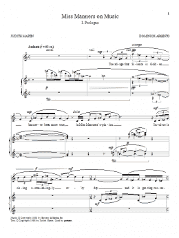 page one of Miss Manners on Music (Piano & Vocal)