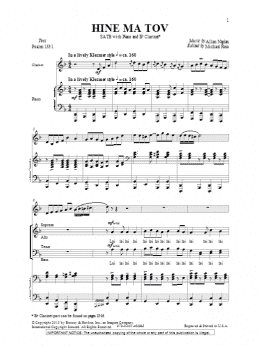 page one of Hine Ma Tov (SATB Choir)