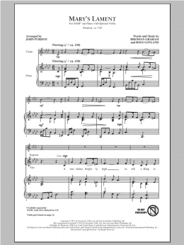 page one of Mary's Lament (SATB Choir)