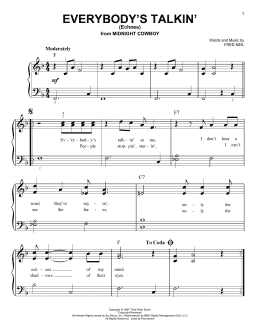 page one of Everybody's Talkin' (Echoes) (Easy Piano)