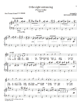 page one of O the sight entrancing (Piano & Vocal)