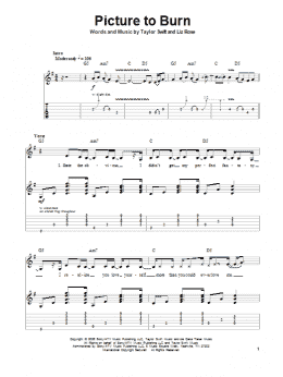 page one of Picture To Burn (Guitar Tab (Single Guitar))