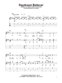page one of Daydream Believer (Solo Guitar)