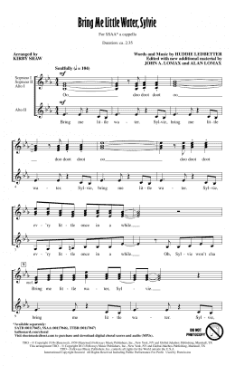 page one of Bring Me Lil'l Water, Sylvie (SSA Choir)