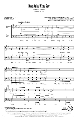 page one of Bring Me Lil'l Water, Sylvie (SATB Choir)