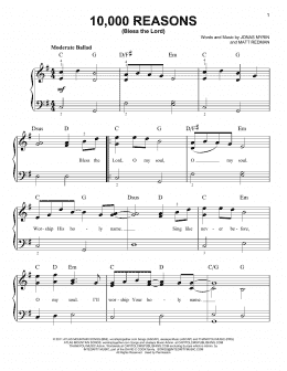 page one of 10,000 Reasons (Bless The Lord) (Easy Piano)